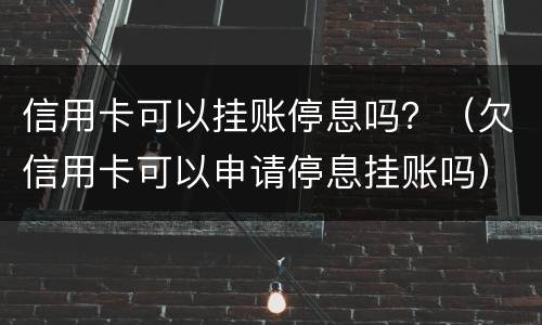 信用卡可以挂账停息吗？（欠信用卡可以申请停息挂账吗）