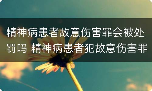 精神病患者故意伤害罪会被处罚吗 精神病患者犯故意伤害罪怎么判