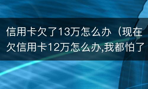 信用卡欠了13万怎么办（现在欠信用卡12万怎么办,我都怕了）