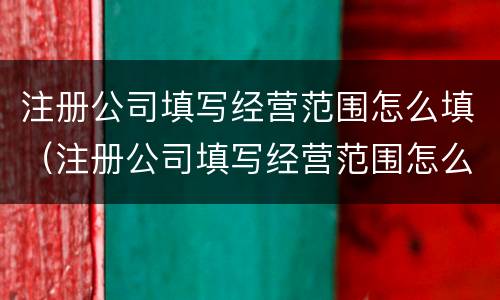 注册公司填写经营范围怎么填（注册公司填写经营范围怎么填啊）