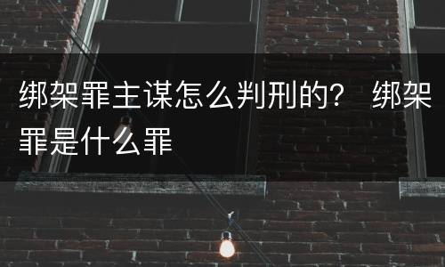 绑架罪主谋怎么判刑的？ 绑架罪是什么罪