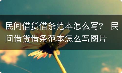 民间借货借条范本怎么写？ 民间借货借条范本怎么写图片