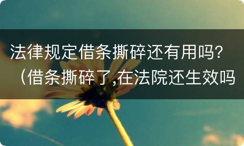 法律规定借条撕碎还有用吗？（借条撕碎了,在法院还生效吗?）