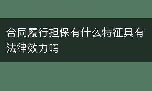 合同履行担保有什么特征具有法律效力吗