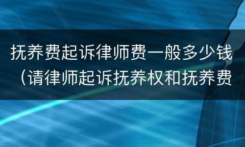 抚养费起诉律师费一般多少钱（请律师起诉抚养权和抚养费,需要多少费用）