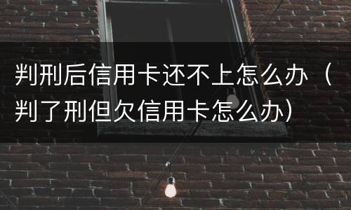 判刑后信用卡还不上怎么办（判了刑但欠信用卡怎么办）