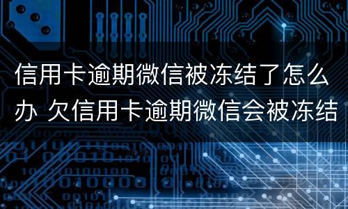 信用卡逾期微信被冻结了怎么办 欠信用卡逾期微信会被冻结吗