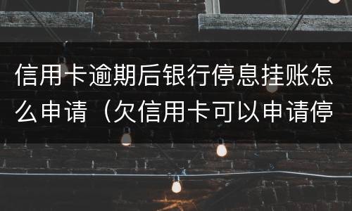 信用卡逾期后银行停息挂账怎么申请（欠信用卡可以申请停息挂账吗）