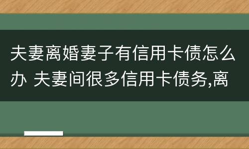 夫妻离婚妻子有信用卡债怎么办 夫妻间很多信用卡债务,离婚协议