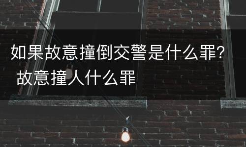 如果故意撞倒交警是什么罪？ 故意撞人什么罪
