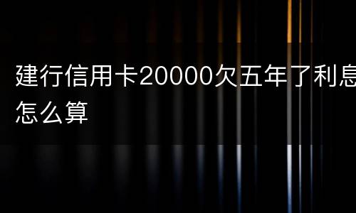 建行信用卡20000欠五年了利息怎么算
