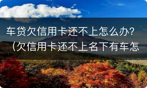 车贷欠信用卡还不上怎么办？（欠信用卡还不上名下有车怎么办）