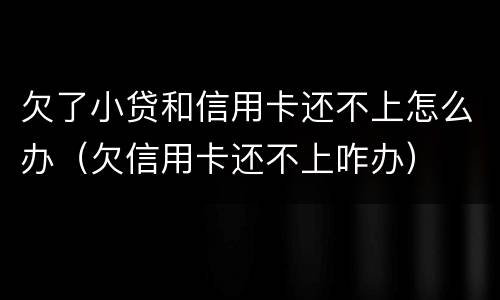 欠了小贷和信用卡还不上怎么办（欠信用卡还不上咋办）