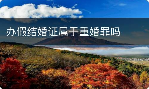 办假结婚证属于重婚罪吗