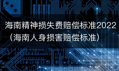 海南精神损失费赔偿标准2022（海南人身损害赔偿标准）