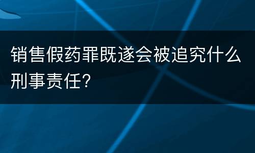销售假药罪既遂会被追究什么刑事责任?