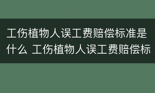 工伤植物人误工费赔偿标准是什么 工伤植物人误工费赔偿标准是什么样的
