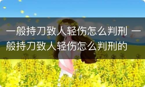 一般持刀致人轻伤怎么判刑 一般持刀致人轻伤怎么判刑的