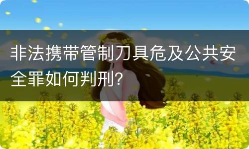 非法携带管制刀具危及公共安全罪如何判刑？