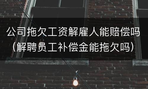 公司拖欠工资解雇人能赔偿吗（解聘员工补偿金能拖欠吗）