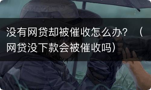 没有网贷却被催收怎么办？（网贷没下款会被催收吗）