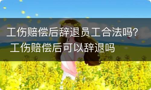 工伤赔偿后辞退员工合法吗？ 工伤赔偿后可以辞退吗