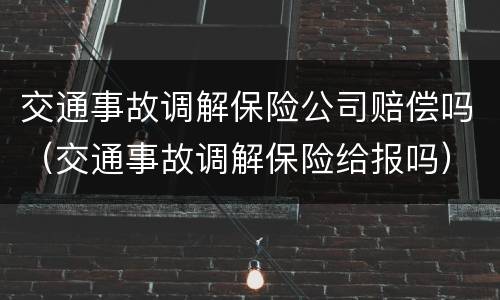 交通事故调解保险公司赔偿吗（交通事故调解保险给报吗）
