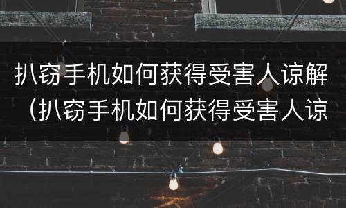 扒窃手机如何获得受害人谅解（扒窃手机如何获得受害人谅解证据）