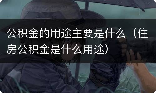 公积金的用途主要是什么（住房公积金是什么用途）