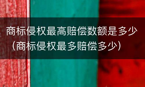 商标侵权最高赔偿数额是多少（商标侵权最多赔偿多少）