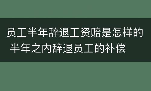 员工半年辞退工资赔是怎样的 半年之内辞退员工的补偿
