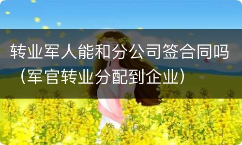 转业军人能和分公司签合同吗（军官转业分配到企业）