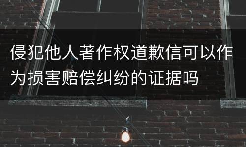 侵犯他人著作权道歉信可以作为损害赔偿纠纷的证据吗