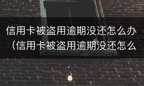 信用卡被盗用逾期没还怎么办（信用卡被盗用逾期没还怎么办呢）