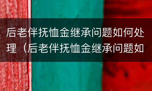 后老伴抚恤金继承问题如何处理（后老伴抚恤金继承问题如何处理）