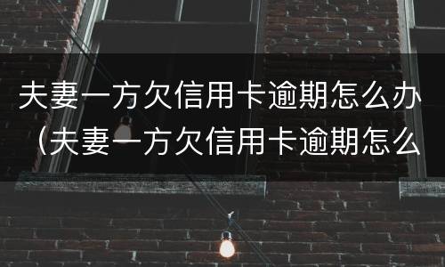夫妻一方欠信用卡逾期怎么办（夫妻一方欠信用卡逾期怎么办理）