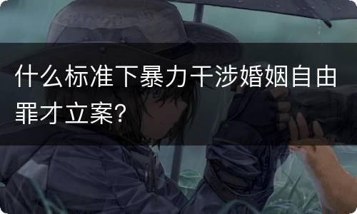 什么标准下暴力干涉婚姻自由罪才立案？