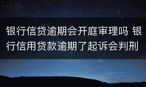 银行信贷逾期会开庭审理吗 银行信用贷款逾期了起诉会判刑吗