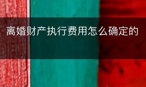 离婚财产执行费用怎么确定的