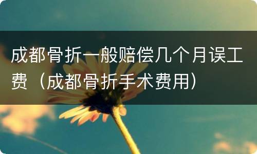 成都骨折一般赔偿几个月误工费（成都骨折手术费用）