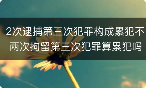 2次逮捕第三次犯罪构成累犯不 两次拘留第三次犯罪算累犯吗
