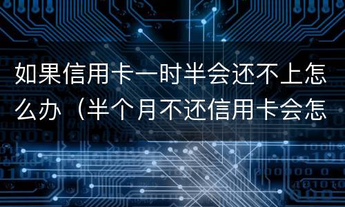 如果信用卡一时半会还不上怎么办（半个月不还信用卡会怎样）