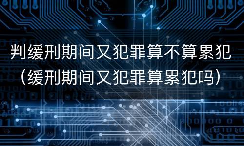 判缓刑期间又犯罪算不算累犯（缓刑期间又犯罪算累犯吗）