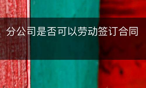分公司是否可以劳动签订合同