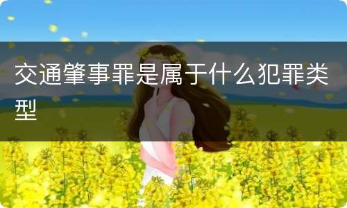 交通肇事罪是属于什么犯罪类型