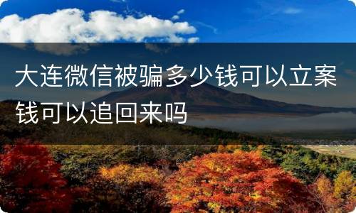 大连微信被骗多少钱可以立案钱可以追回来吗