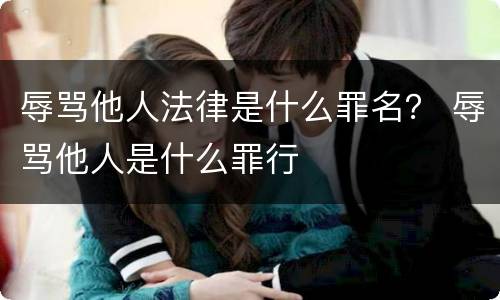 辱骂他人法律是什么罪名？ 辱骂他人是什么罪行