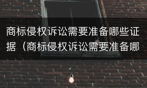 商标侵权诉讼需要准备哪些证据（商标侵权诉讼需要准备哪些证据呢）