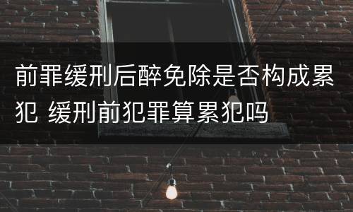 前罪缓刑后醉免除是否构成累犯 缓刑前犯罪算累犯吗