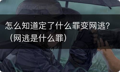 怎么知道定了什么罪变网逃？（网逃是什么罪）